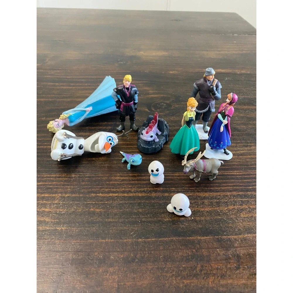 Disney Frozen Figure Lot Elsa Anna Kristoff Olaf Sven Bruni Snowgies 10pc Toy